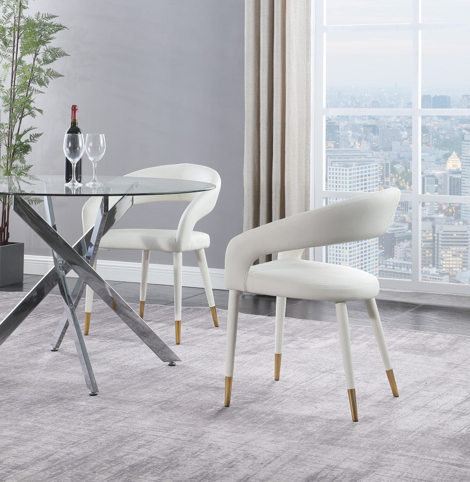 Destiny Dining Chair, White, Faux Leather