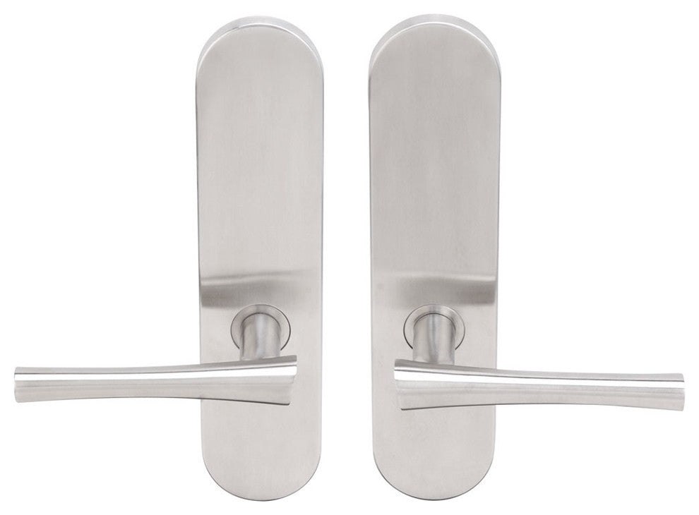Champagne Lever, Full Dummy Tubular Pair, Left Hand, Satin Stainless Steel