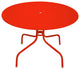 Retro Metal Tulip Outdoor Dining Table, Red, 39.25"