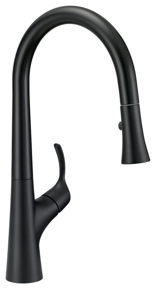 Antioch Single Handle Pull-Down Kitchen Faucet w/ Snapback, Satin Black