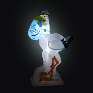 6' Baby Shower Blue Stork Yard Inflatable