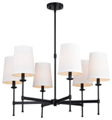 Camden Six Light Chandelier in Matte Black