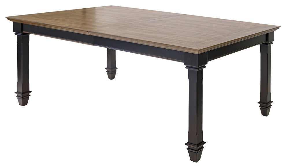 Traditional Wood Kitchen Extension Dining Table and 8-Chairs, Black