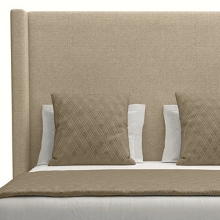 Nativa Interiors Aylet Plain Bed, Flax, California King, Medium Headboard