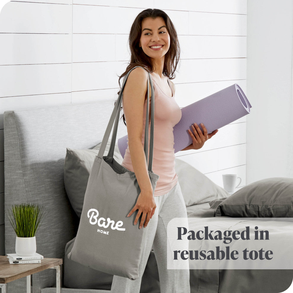 Bare Home Cotton Flannel Sheet Set, Light Gray, Twin Xl