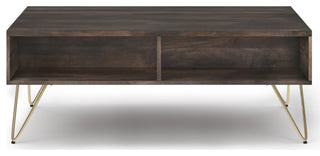 Hunter Lift Top Coffee Table in Oak Veneer, Ebony