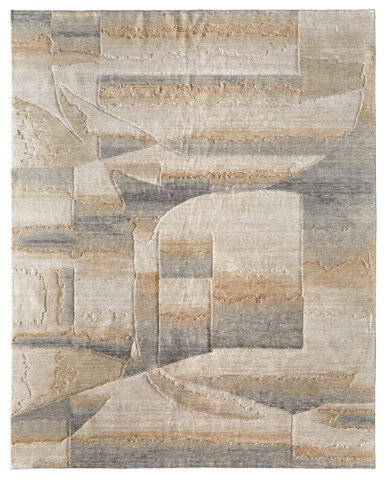 Jaxson 39PXF Modern/Industrial/Bohemian & Eclectic Area Rug, Tan/Brown, 2'x3'