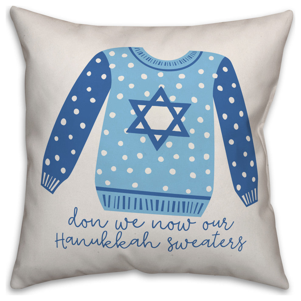 Hanukkah Sweater 20"x20" Throw Pillow