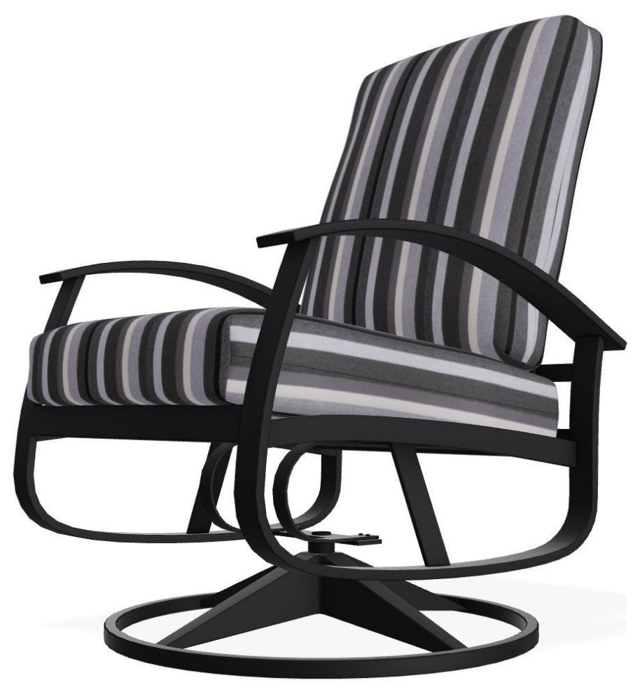Belle Isle Cushion Outdoor Swivel Rocker, Sensory Granite/Black