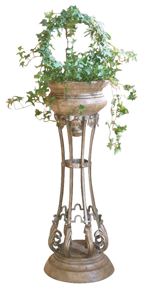 Butler Budapest Metal & Stone Pedestal Planter
