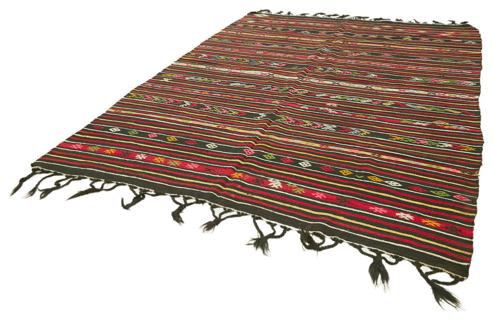 Rug N Carpet - Handmade Turkish 7' 9'' x 11' 1'' Vintage Goat Hair Kilim Rug