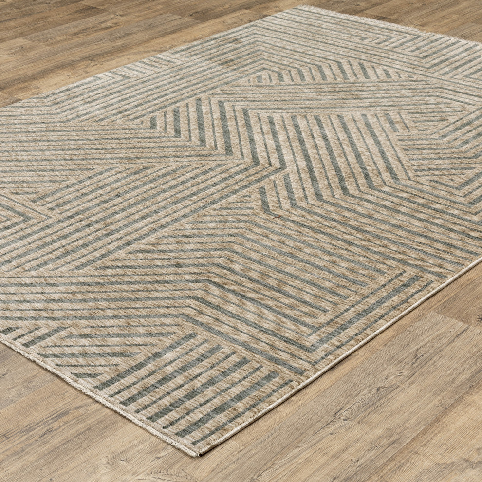 Oriental Weavers Echo ECH01 Geometric Rug, Beige, 3'3"x5'