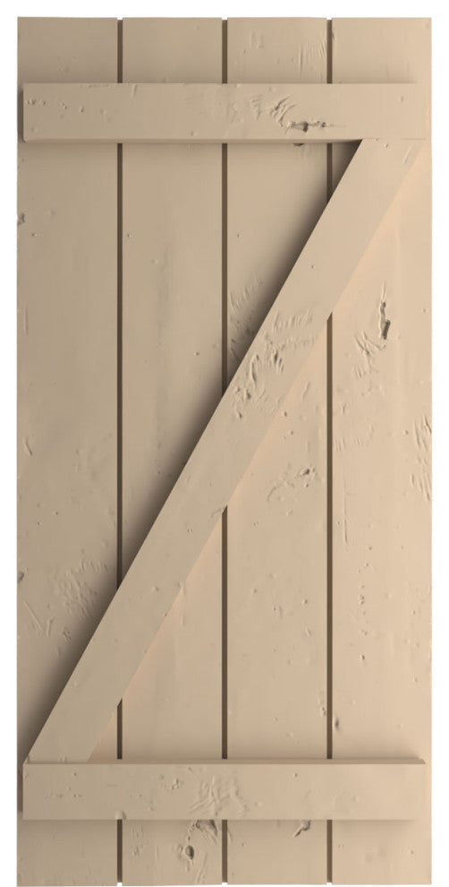 Rustic 4 Board Joined B-N-B Faux Wood Shutters, Knotty Pine, 22x48"