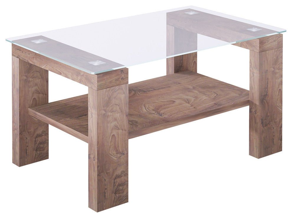 LOREN Clear Glass Top Coffee Table
