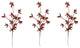 3 Pieces 25" Glitter Leaf Christmas Spray, Red