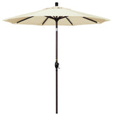 7.5' Bronze Push-Button Tilt Crank Aluminum Umbrella, Canvas Pacifica