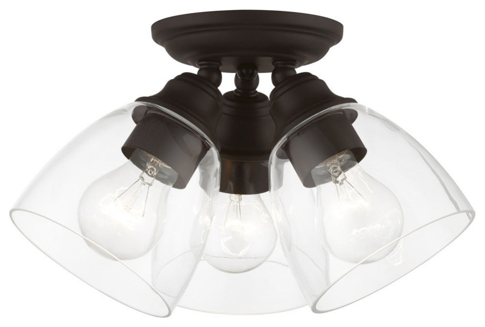 Montgomery 3 Light Bronze Semi-Flush