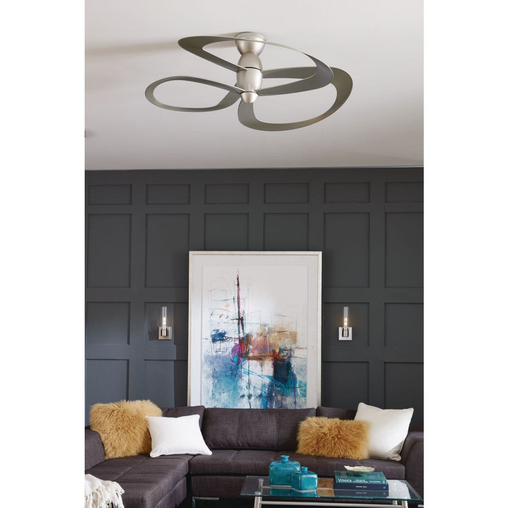 Willacy 3-Blade 52" DC Motor Contemporary Ceiling Fan, Painted Nickel