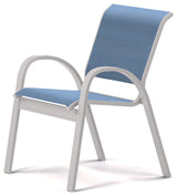 Aruba II Sling Cafe Chair, Textured White, Sky