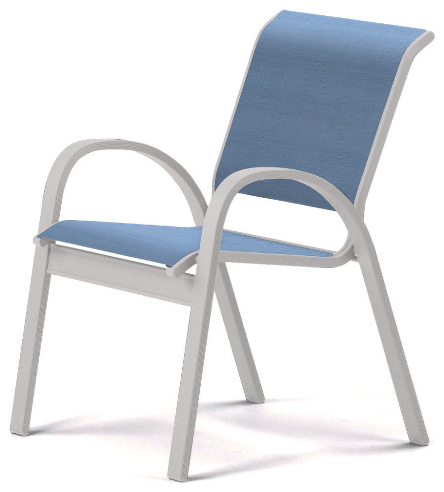 Aruba II Sling Cafe Chair, Textured White, Sky