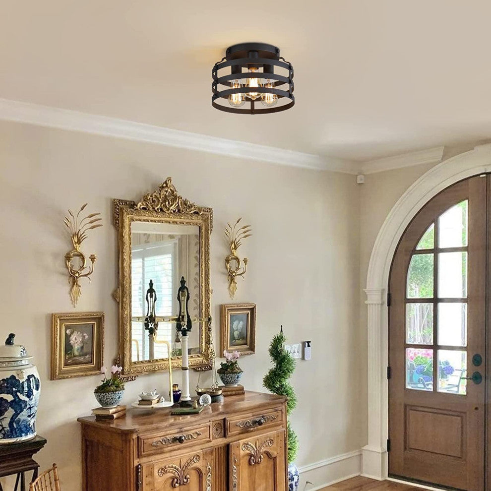 3 Light Farmhouse Ceiling Light Fixtures Farmhouse Black Industrial Ceiling Lamp