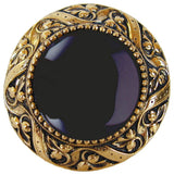 Victorian Jewel Knob Antique Brass, Blue Sodalite Natural Stone, Brite Brass, On