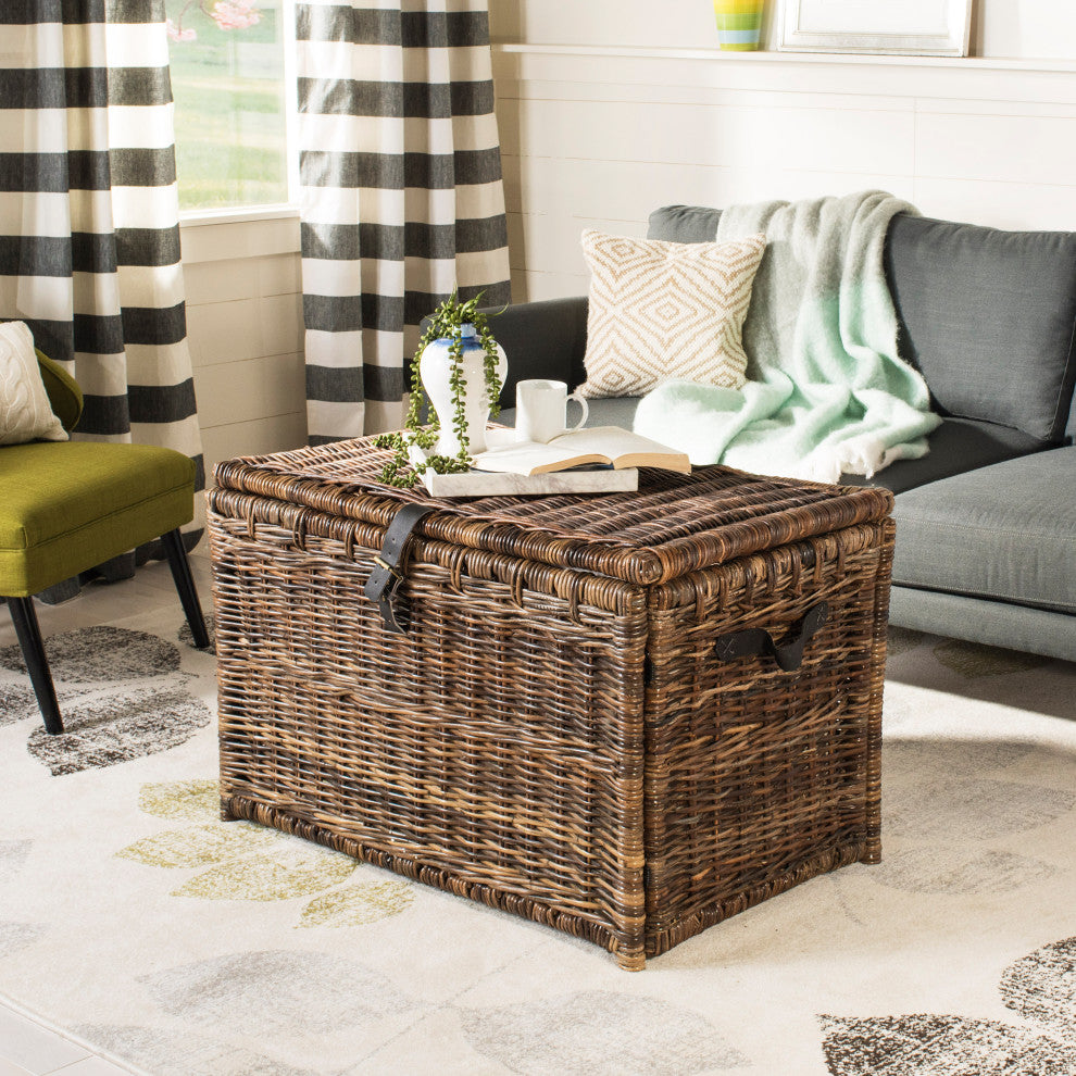 happimess Michael 35" Wicker Storage Trunk, Brown