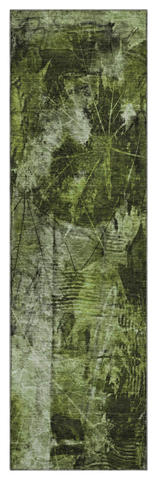 Premium Machine Washable Mayfield AMF560 Green 2'3" x 7'6" Runner Rug