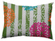 Flower Bursts Decorative Throw Pillow, Green, 14"x20"