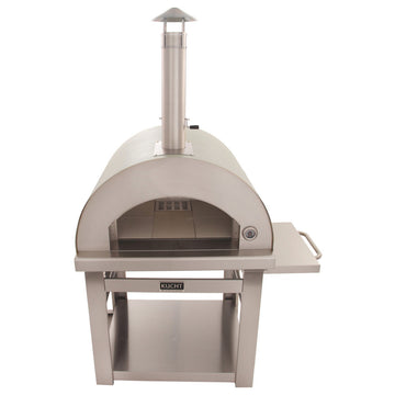 Outdoor Wood Fired Gas Pizza Oven, Silver