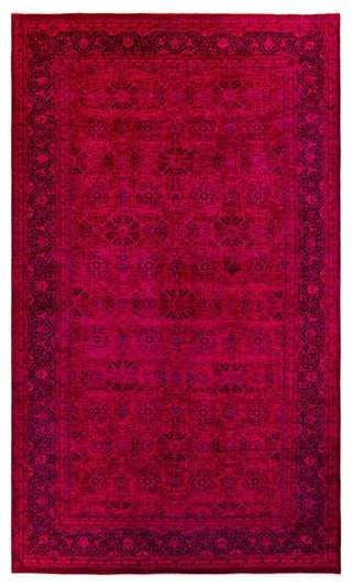 Overdyed, One-of-a-Kind Hand-Knotted Area Rug Pink, 8'1"x14'1"