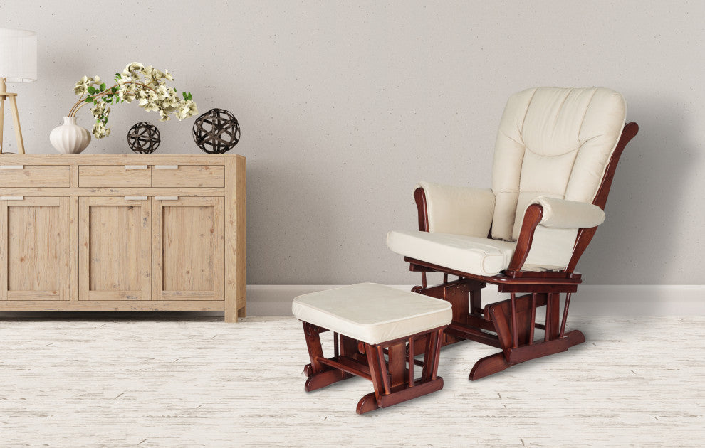 Sleigh Glider with Ottoman, Espresso