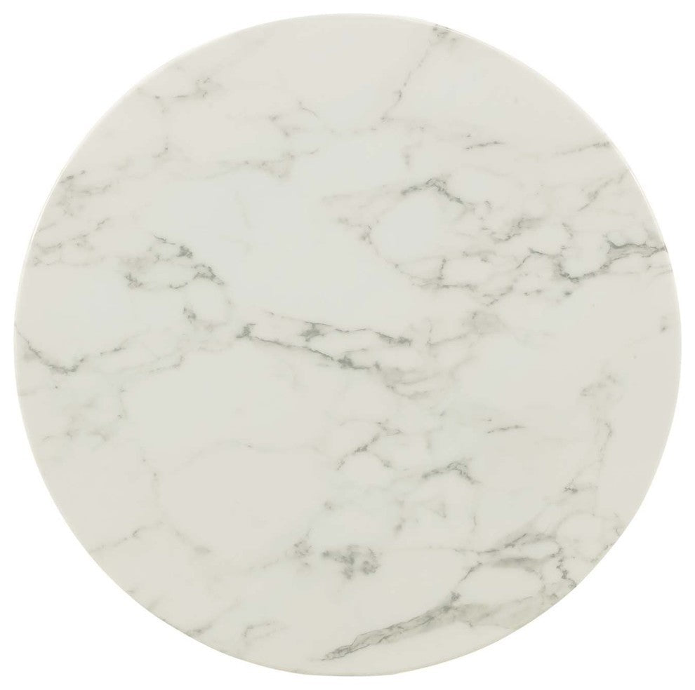 Lippa 28" Round Dining Table, Rose White