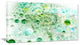 Green Blue Fractal Molecules, Abstract Wall Art Canvas, 40x20