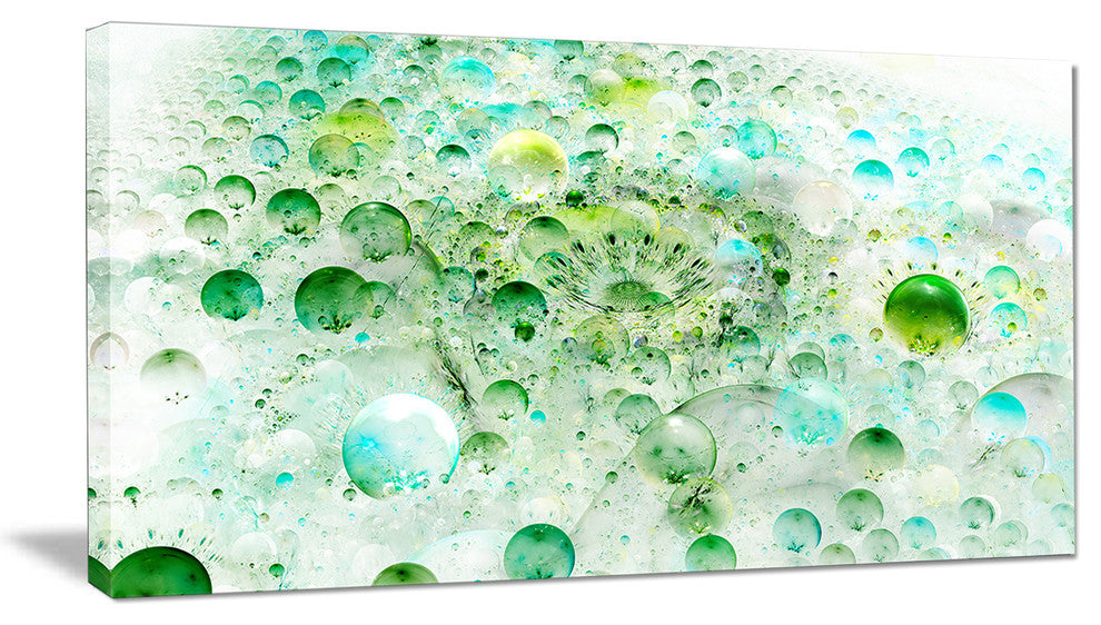 Green Blue Fractal Molecules, Abstract Wall Art Canvas, 40x20