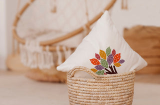 Printed Quilt Tree Accent Pillow With Removable Insert, Scallion, 18"x18"