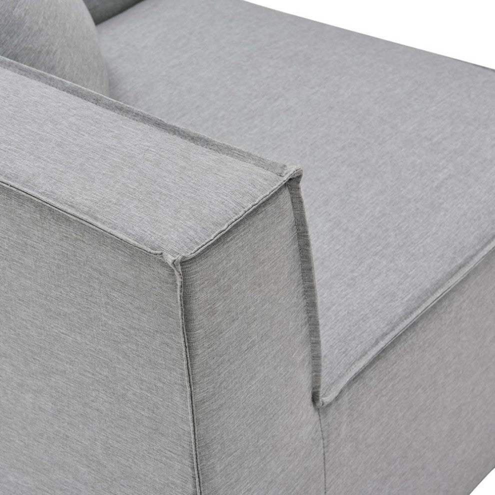 Callum 16 Round Woven Heathered Fabric Upholstered Ottoman