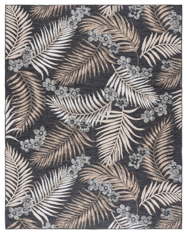 Safavieh Sunrise Collection SUN675 Indoor-Outdoor Rug, Ivory/Grey Black, 8'x10'