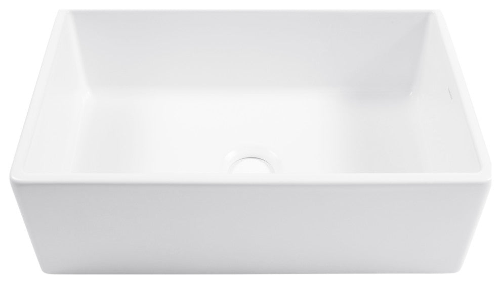 Austen Matte White Fireclay 30" Single Bowl Farmhouse Undermount Kitchen Sink