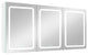 60 in.W x 30 in. H Aluminum Surface Mounted Medicine Cabinet with Mirrors