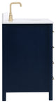 Iris 48" Single Bathroom Vanity, Blue With Backsplash