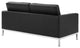 Tufted Armchair and Loveseat Sofa Set, Faux Leather, Silver Black, Modern