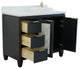 43" Single Vanity, Dark Gray Finish With White Engineered Stone Top