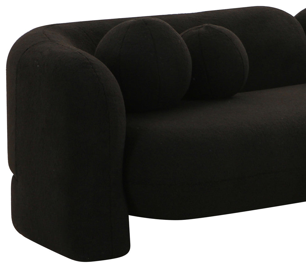 Amelie Faux Fur Sofa, Black