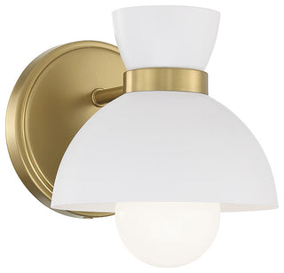 1-Light Wall Sconce, Matte Black, Natural Brass