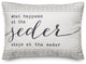 What Happens at the Seder Stays the the Seder 14"x20" Throw Pillow
