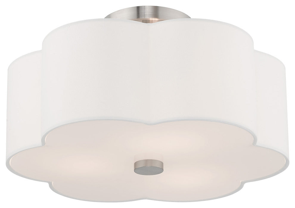 Livex Lighting Brushed Nickel 3-Light Ceiling Mount