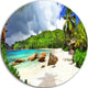 Seychelles Islands Wide Panorama, Landscape Round Wall Art, 11"