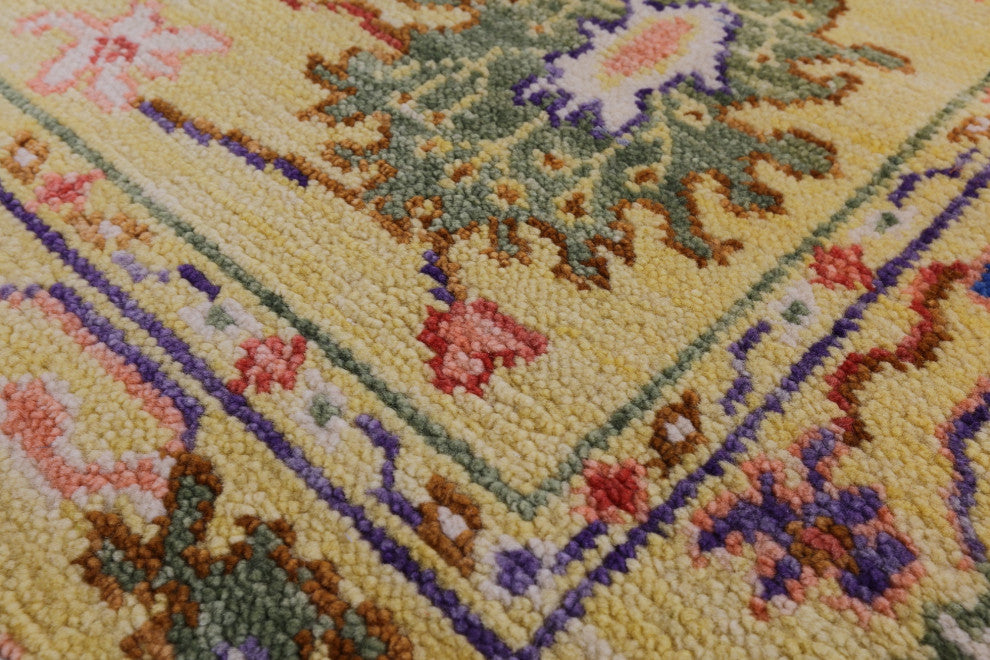 5' Square Hand-Knotted Turkish Oushak Wool Rug - Q13655