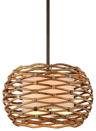Troy Lighting F6747 Balboa 6 Light 28"W Pendant - Bronze / Natural